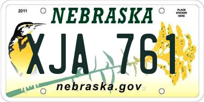 NE license plate XJA761
