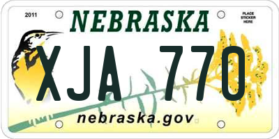 NE license plate XJA770