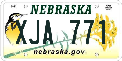 NE license plate XJA771