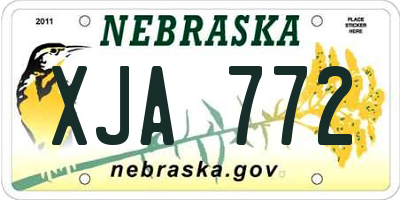NE license plate XJA772