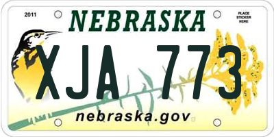 NE license plate XJA773