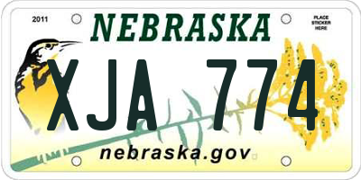 NE license plate XJA774
