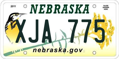 NE license plate XJA775