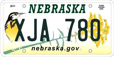 NE license plate XJA780