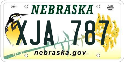 NE license plate XJA787