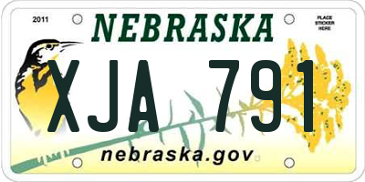 NE license plate XJA791