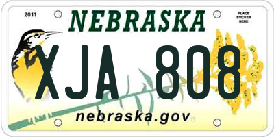 NE license plate XJA808