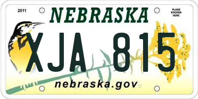 NE license plate XJA815