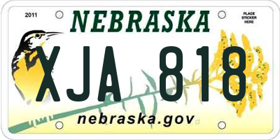 NE license plate XJA818