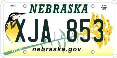 NE license plate XJA853