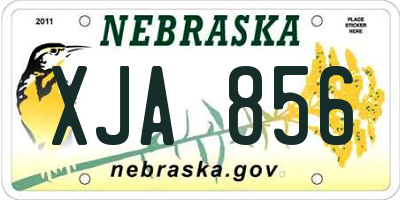 NE license plate XJA856