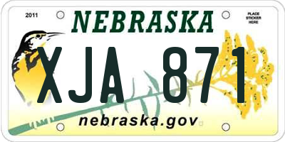 NE license plate XJA871