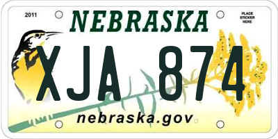 NE license plate XJA874