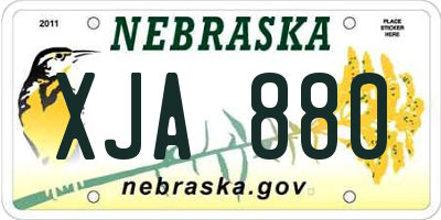 NE license plate XJA880