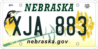 NE license plate XJA883