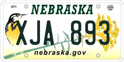 NE license plate XJA893