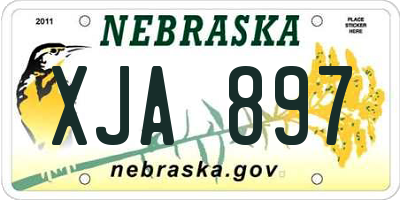 NE license plate XJA897