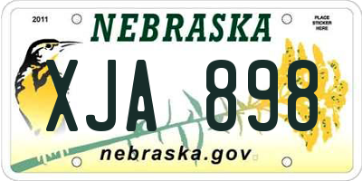 NE license plate XJA898