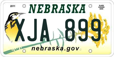 NE license plate XJA899