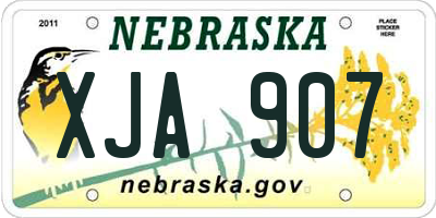 NE license plate XJA907