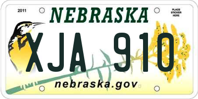 NE license plate XJA910