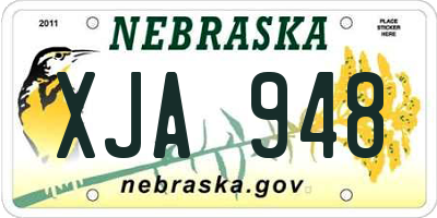 NE license plate XJA948