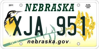 NE license plate XJA951
