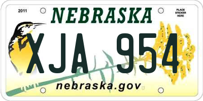 NE license plate XJA954