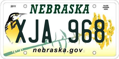 NE license plate XJA968