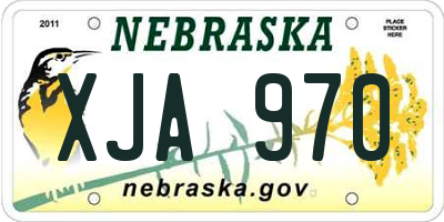 NE license plate XJA970