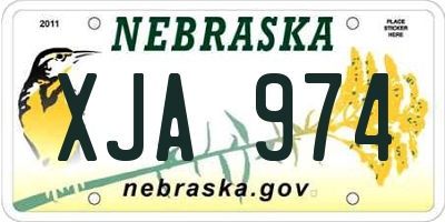 NE license plate XJA974
