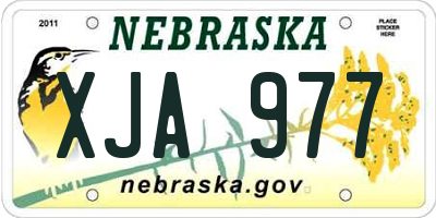 NE license plate XJA977