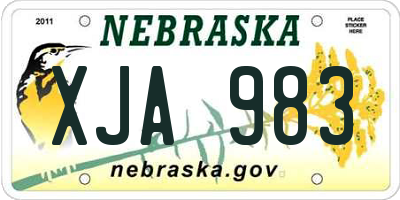 NE license plate XJA983