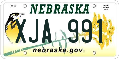 NE license plate XJA991