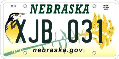 NE license plate XJB031
