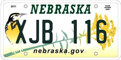 NE license plate XJB116