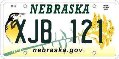NE license plate XJB121