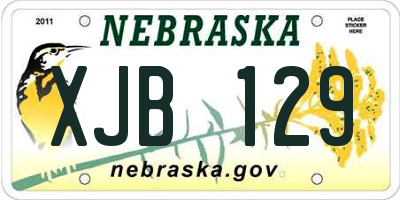 NE license plate XJB129