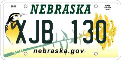 NE license plate XJB130