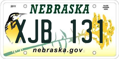 NE license plate XJB131