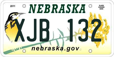 NE license plate XJB132
