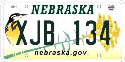 NE license plate XJB134