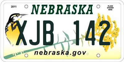 NE license plate XJB142