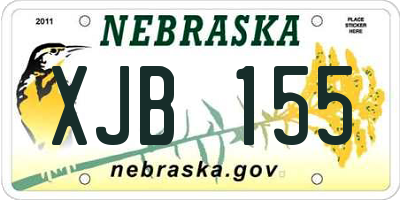 NE license plate XJB155