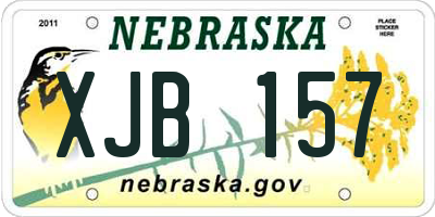 NE license plate XJB157