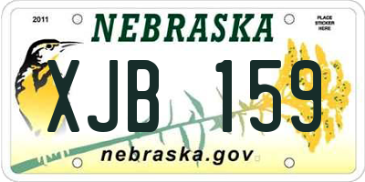 NE license plate XJB159