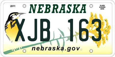 NE license plate XJB163