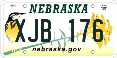 NE license plate XJB176