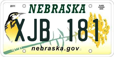 NE license plate XJB181