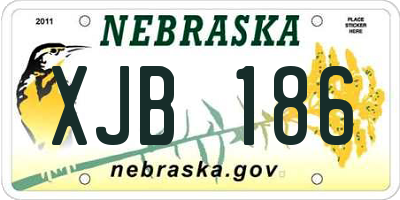 NE license plate XJB186